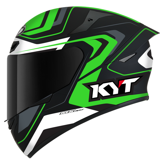 Kask Motocyklowy KYT TT-COURSE OVERTECH czarny/zielony - L