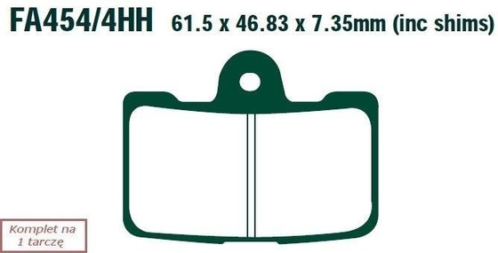 Brake pads EBC FA454/4HH wzmacniane (set on 1 disk)