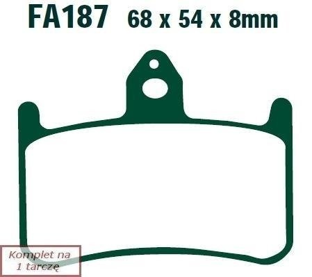 Klocki hamulcowe EBC FA187HH wzmacniane (kpl. na 1 tarcze)