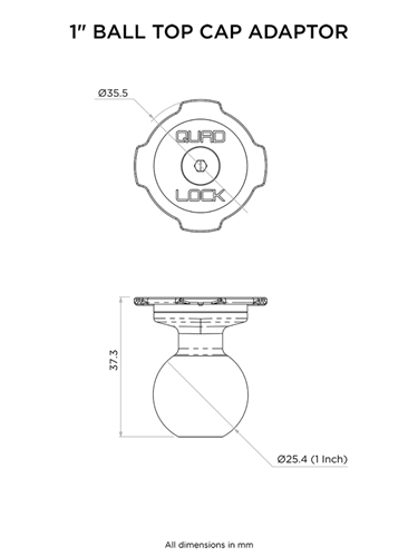 Adapter z 1" kulką standard Ram Mount