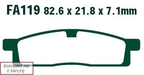 Brake pads EBC FA119TT (set on 1 disk)