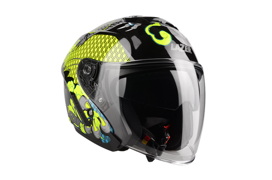 Kask Motocyklowy LAZER TANGO Dragon (kol. Czarny - Żółty - Niebieski) rozm. M