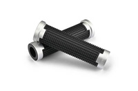 GRIP W/ALU."GGDM-CROSS"7/8"BLACK&SILVER,125MM