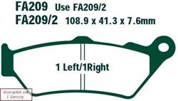 Brake pads EBC FA209/2V V-PAD (set on 1 disk)
