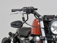 D-MIRROR-6 TYPE-U/ROD LEFT, ALU.BLACK 1PC E-MARKED, 2 ADAPTERS