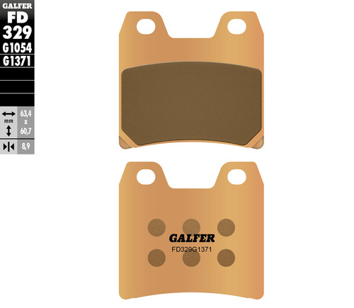 GALFER KLOCKI HAMULCOWE KH348 SPIEK METALICZNY (ZŁOTE) STREET YAMAHA TYŁ