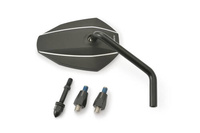 D-MIRROR-7 TYPE-K/ROD RIGHT, ALU.BLACK 1PC E-MARKED, 3 ADAPTERS