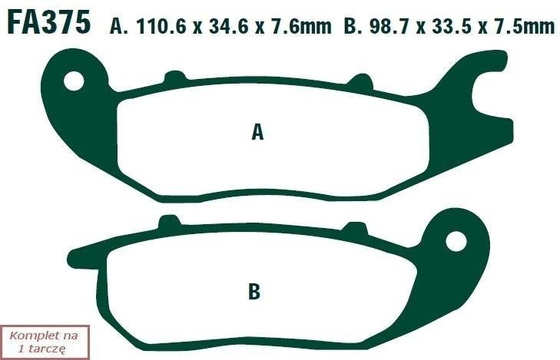 Brake pads EBC FA375HH wzmacniane (set on 1 disk)