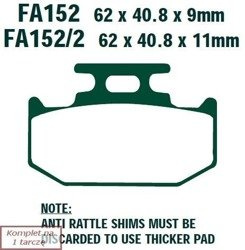 Brake pads EBC FA152/2R (set on 1 disk) (odpowiednik PROX 37.201202)
