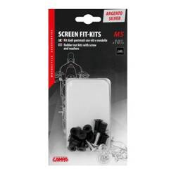 91650 Screen Fit-Kits, rubber nut kits with screw and washers (5 MA) - 10 pcs - Silver