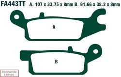 Brake pads EBC FA443R (set on 1 disk) (odpowiednik PROX 37.255102)