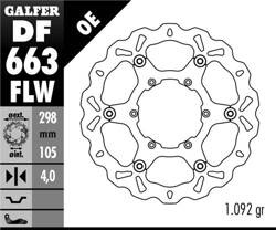 GALFER TARCZA HAMULCOWA PRZÓD BMW F 650/700/800 GS 93-13 (298X105X4) WAVE