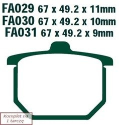 Klocki hamulcowe EBC FA029V V-PAD (kpl. na 1 tarcze)
