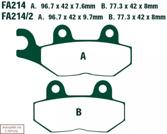 Brake pads EBC FA214/2HH wzmacniane (set on 1 disk)