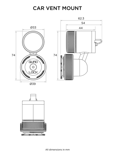 Quad Lock® Vent Car Mount