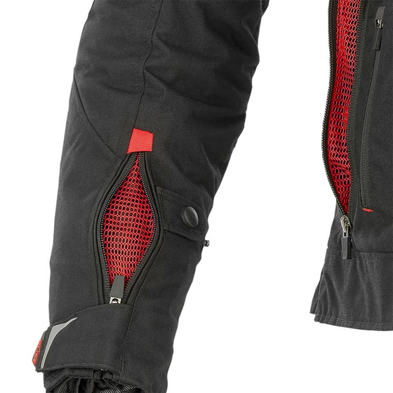 Kurtka motocyklowa BUSE Rico czarno-czerwona 3XL