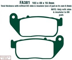 Brake pads EBC FA381V V-PAD (set on 1 disk)