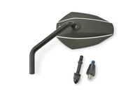 D-MIRROR-7 TYPE-K/ROD LEFT, ALU.BLACK 1PC E-MARKED, 2 ADAPTERS