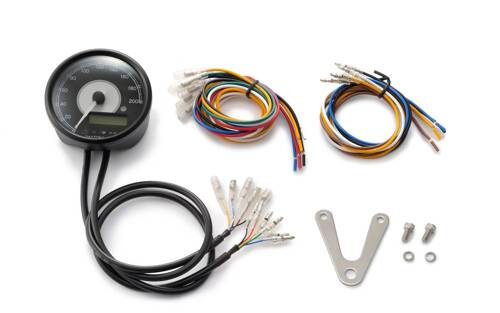 87790 VELONA80 ELECTRICAL SPEEDOMETER 200 KM/H MPH, WHITE LED, BLACK