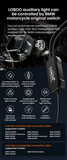 LOBOO L16 światło drogowe i mijania pomocnicze (czarne) (10.1.01016.001.01)