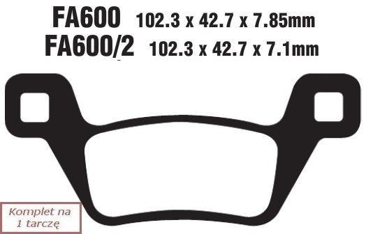 Brake pads EBC FA600R (set on 1 disk)