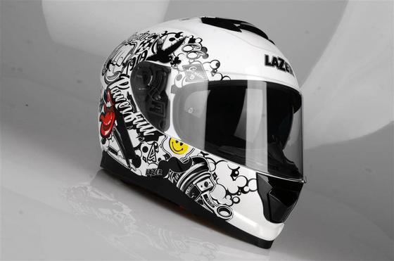 Kask Motocyklowy LAZER RAFALE EVO Stickerbomb (kol. Biały - Czarny - Srebrny - Czerwony) rozm. 2XL