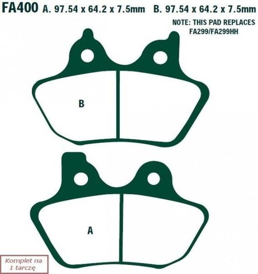 Klocki hamulcowe EBC FA400 (kpl. na 1 tarcze)