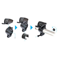 38828 Usb-Fix Trek, rainproof double USB charger, handlebar fixing - Ultra Fast Charge - 5400 mA – 12/24V