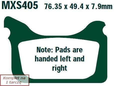 Brake pads EBC MXS405 off-road wyczynowe (set on 1 disk)