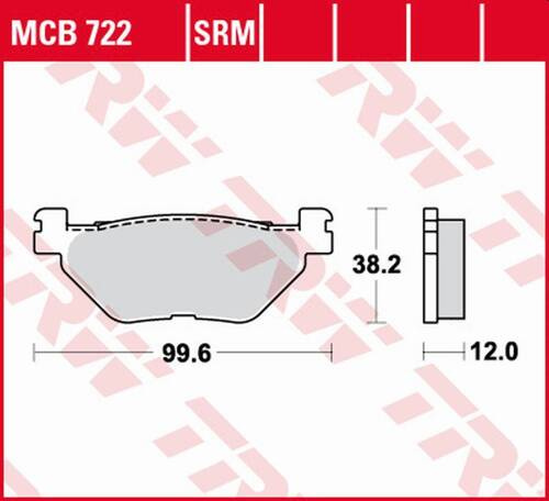 TRW LUCAS ZF KLOCKI HAMULCOWE KH319 ORGANIC YAMAHA XP 500/530 T-MAX '01-'18, TDM 900 '02-'14, XV/XVS 950 '09-'18, XT 1200Z TENERE '11-'18, FJR 1300 '03-'21, XVS 1300 '07-'17, XV 1700 '03-'21, XV 1900 '06-'08/'11-'13 TYŁ