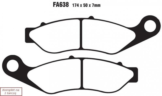 Brake pads EBC FA638HH wzmacniane (set on 1 disk)