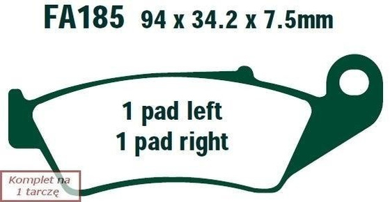 Brake pads EBC MXS185 off-road wyczynowe (set on 1 disk)