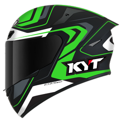Kask Motocyklowy KYT TT-COURSE OVERTECH czarny/zielony - L