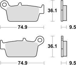 TRW LUCAS BRAKE PADS KH131 SINTER OFFROAD (RACING) HONDA CRF 230 08-10, XR 250 88-97, XR 600 91-99, YAMAHA WR 125 98-07, REAR (PROMOTION)