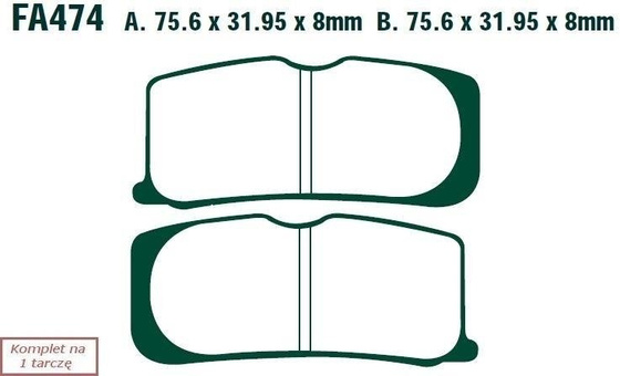 Klocki hamulcowe EBC FA474V V-PAD (kpl. na 1 tarcze)