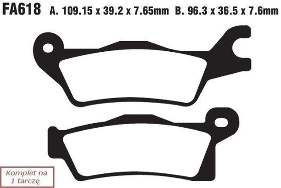 Brake pads EBC FA618R (set on 1 disk)
