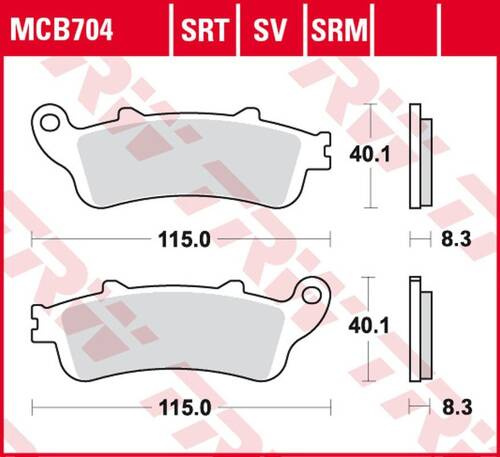 TRW LUCAS ZF KLOCKI HAMULCOWE KH281 SINTER ROAD/TRACK HONDA VFR 800 '98-'05, CB 1100 X-11 '00-'03, CBR 1100XX '97-'08, STX 1300 '02-'08, GL 1800 '01-'17, VTX 1800 '01-'08, KAWASAKI 650 NINJA '17-, VULCAN 650 '15-, PRZÓD