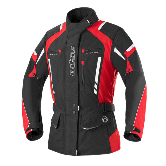 Kurtka motocyklowa damska BUSE Torino Pro czarno-czerwona 46