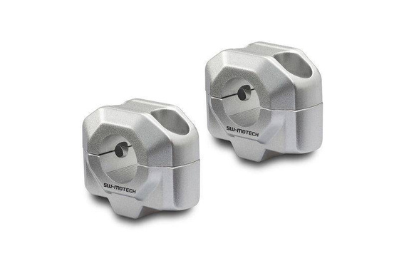 ZESTAW PODWYŻSZAJĄCY KIEROWNICĘ 22MM, PODWYŻSZENIE 20MM, SILVER, SW-MOTECH