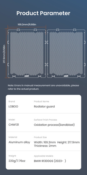 LOBOO Osłona chłodnicy do BMW R1300GS (10.3.07131.001.11)