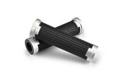 GRIP W/ALU."GGDM-CROSS"7/8"BLACK&SILVER,125MM