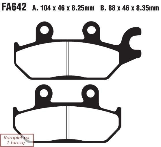 Brake pads EBC FA642TT (set on 1 disk)