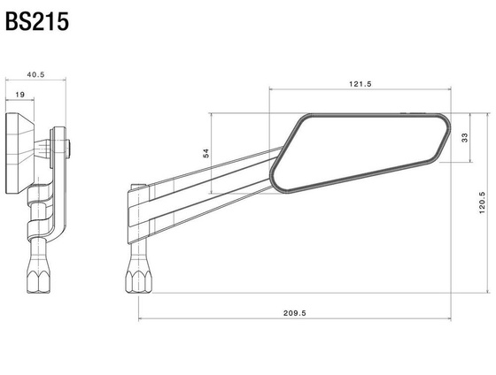 Lusterko Circuit 959 RS czarne prawe