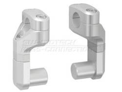 ZESTAW PODWYŻSZAJĄCY KIEROWNICĘ 22MM, PODWYŻSZENIE 50-60MM, REGULACJA ODCHYLENIA SILVER