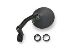 D-MIRROR-3 ROUND/BAREND ALUMINUM BLACK 1PC E-MARKED