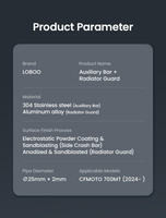 LOBOO Crash Bar boczne oraz osłony chłodnicy do CFMOTO 700MT ADV (2025-) srebrne (10.3.01613.001.21)