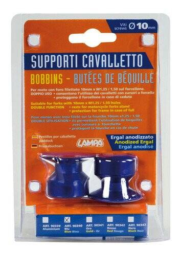 90340 Bobbins kit for forked stands - 10 mm – Blue