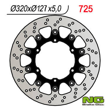 NG TARCZA HAMULCOWA PRZÓD HUSABERG FS 650 '05-'08, FS 450 '15-'17, SUPERMOTO 701 '15-'17, KTM DUKE 620 / 640 '94-'02, LC4 640 ADV '01-'02, LC4 660 SMC '05-'08, SM 690 '07-'08, SMC 625 / 690 '04-'14, (320X127X5MM) (6X6,25MM)