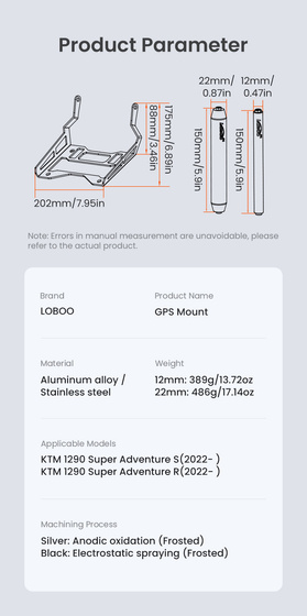 LOBOO Zestaw montażowy GPS KTM 1290 Super Adventure (2022-) (10.3.09251.101.01)
