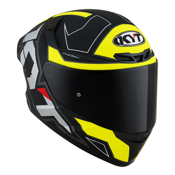 Kask Motocyklowy KYT TT-COURSE ELECTRON matowy czarny/żołty - S